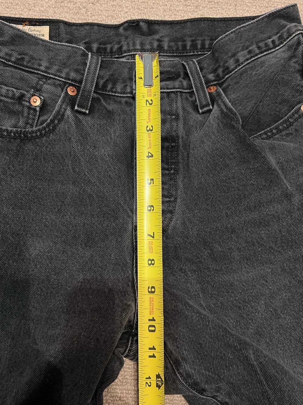 🖤Levi’s Black 501 100% Cotton Premium Water<Less Button Fly Jeans W27 L28 - Picture 9 of 10
